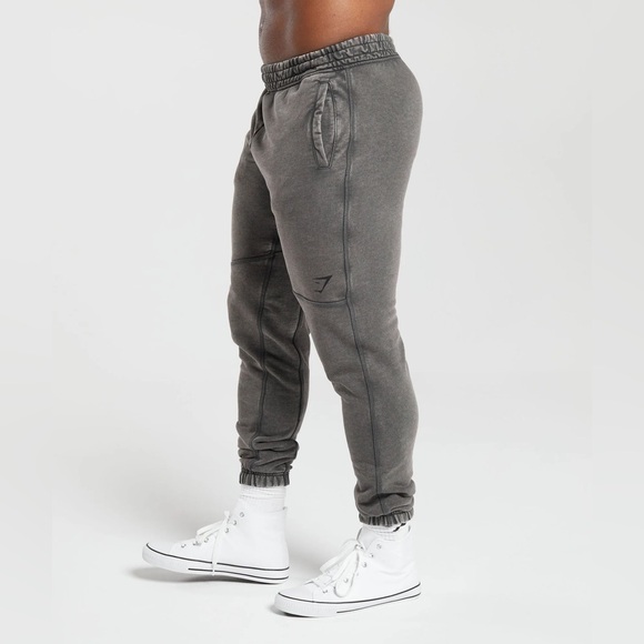 Mens Gymshark Heritage Washed Sweatpants Joggers - Onyx Grey Size Medium - Picture 3 of 9